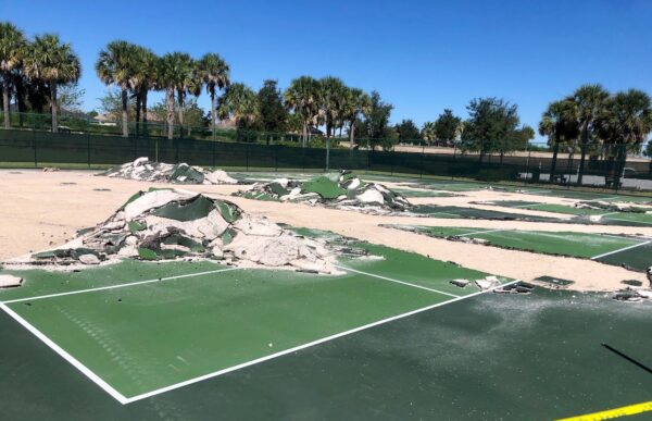 The pickleball and tennis courts are being resurfaced at Burnsed Rereation Center