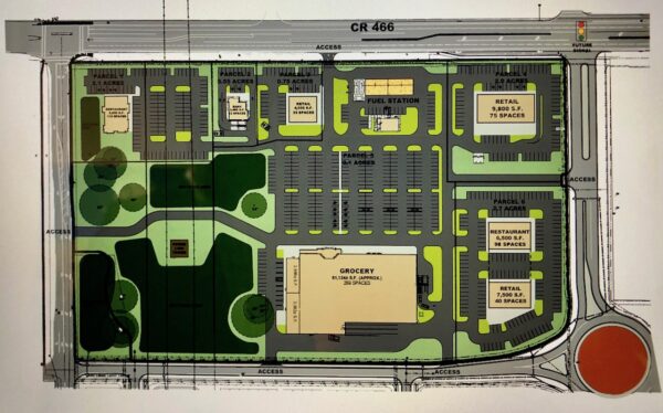 A Walmart Neighborhood Market will anchor a new retail development at the corner of County Road 466 and Cherry Lake Road