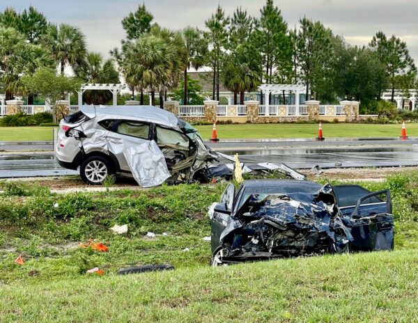 These cars sustained heavy damage in a crash early Sunday morning at State Road 44 and Morse Boulevard