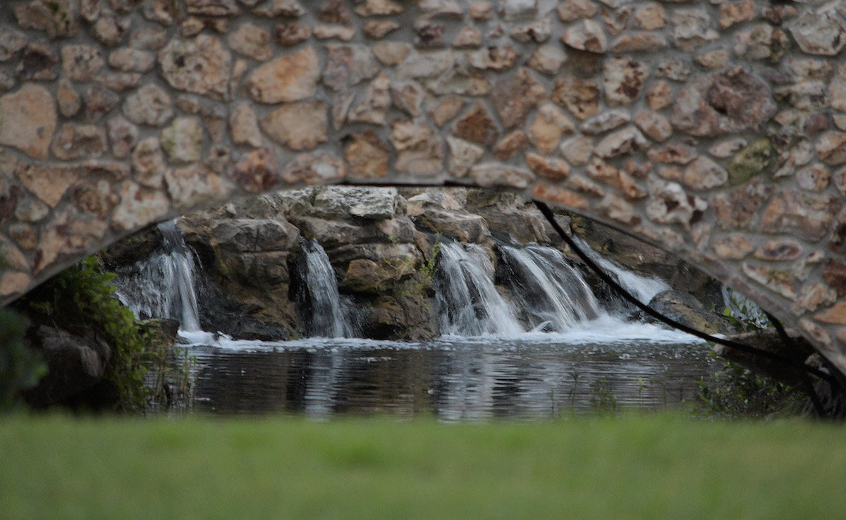 Waterfall near entrance to Glenview Country Club