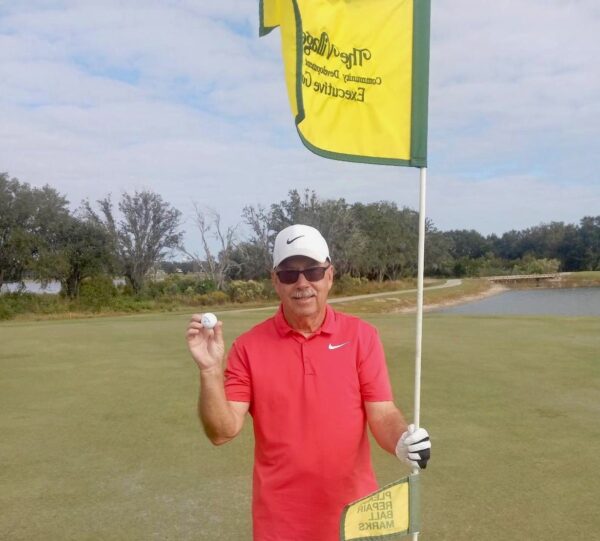 Bud McFarlane scored a lucky ace at the Heron Executive Golf Course