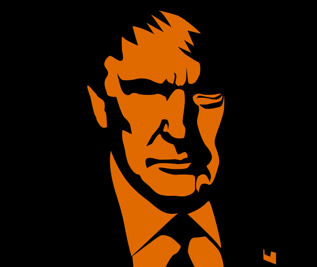 June: United States President Donald Trump vector portrait in orange and black colors. Trump vector silhouette.