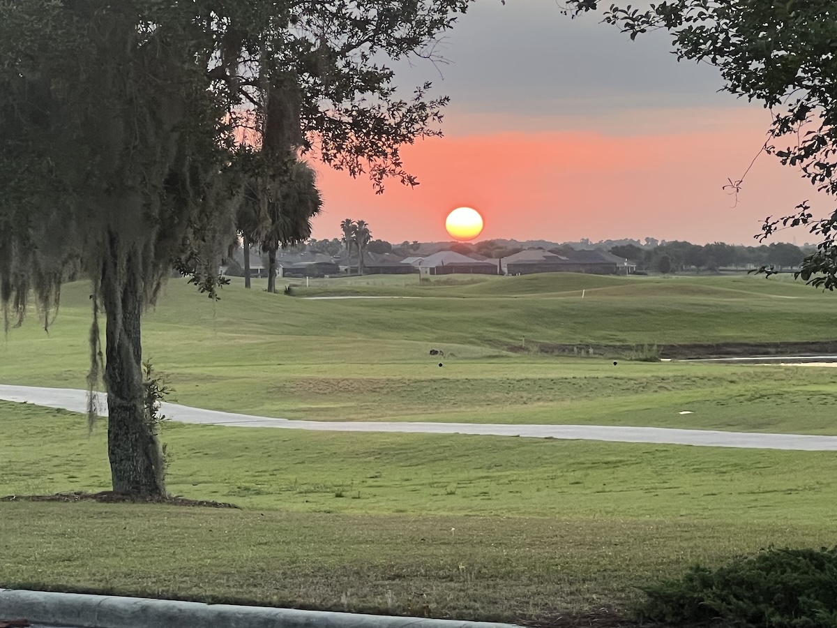 Beautiful sunrise on Sweetgum Executive Golf Course