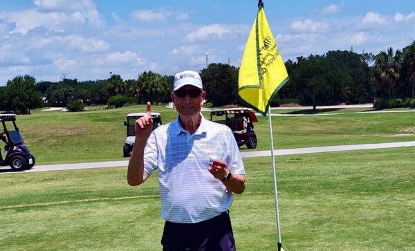 Villager Ted Ebert got a hole in one Satuday at Pimlico Executive Golf Course