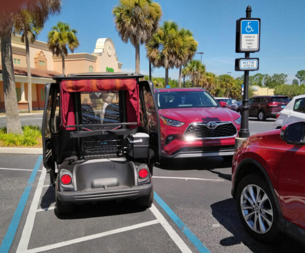 A member of the Parking Patrol shot this photo of a golf cart parked at Publix at Spanish Plaines