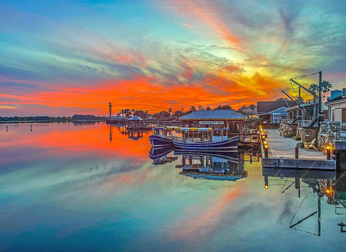 Colorful sunrise over Lake Sumter