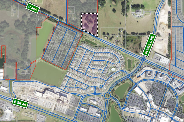 The dotted lines show where the Inspire Parkview Independent Senior Community will be located