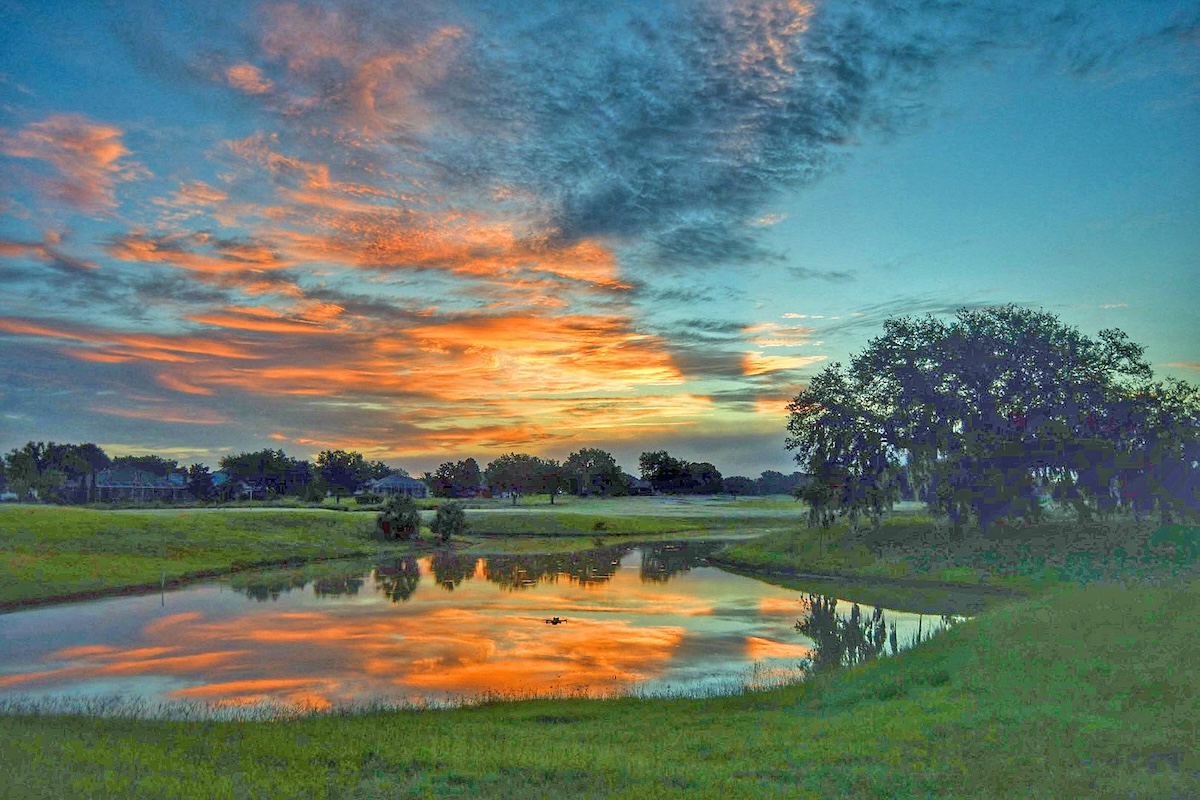 Sunrise behind the Briarwood Post Office