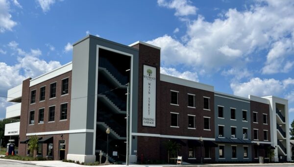 Wildwood Main Street Parking garage with sign