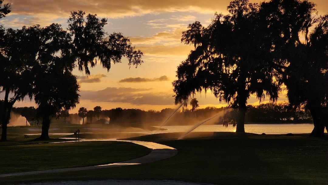 Beautiful sunset over Pelican Executive Golf Course