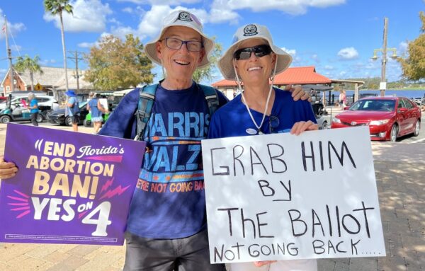 Rubin Randel and Denise Daigle traveled from the Inverness area to attend the Women's March