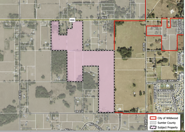 This map shows the location of the Canan Oaks development