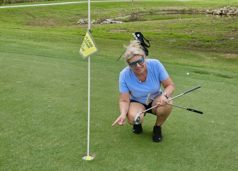 Villager Sherry Williamson got a hole in one at Marsh View Pitch Putt