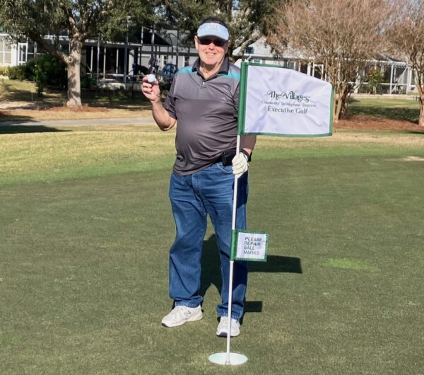 Villager John Leonard was all smiles after getting his second lucky ace within 23 months