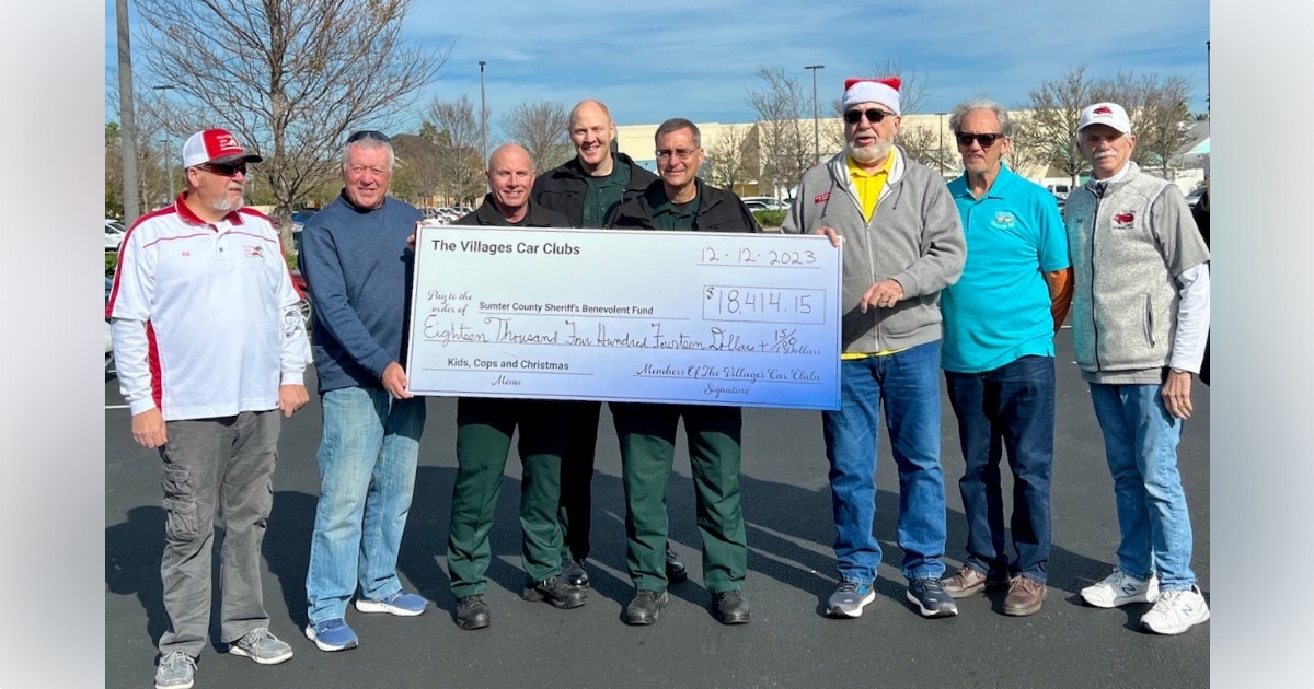 Villages car clubs donate $18,414 for sheriff’s office Christmas