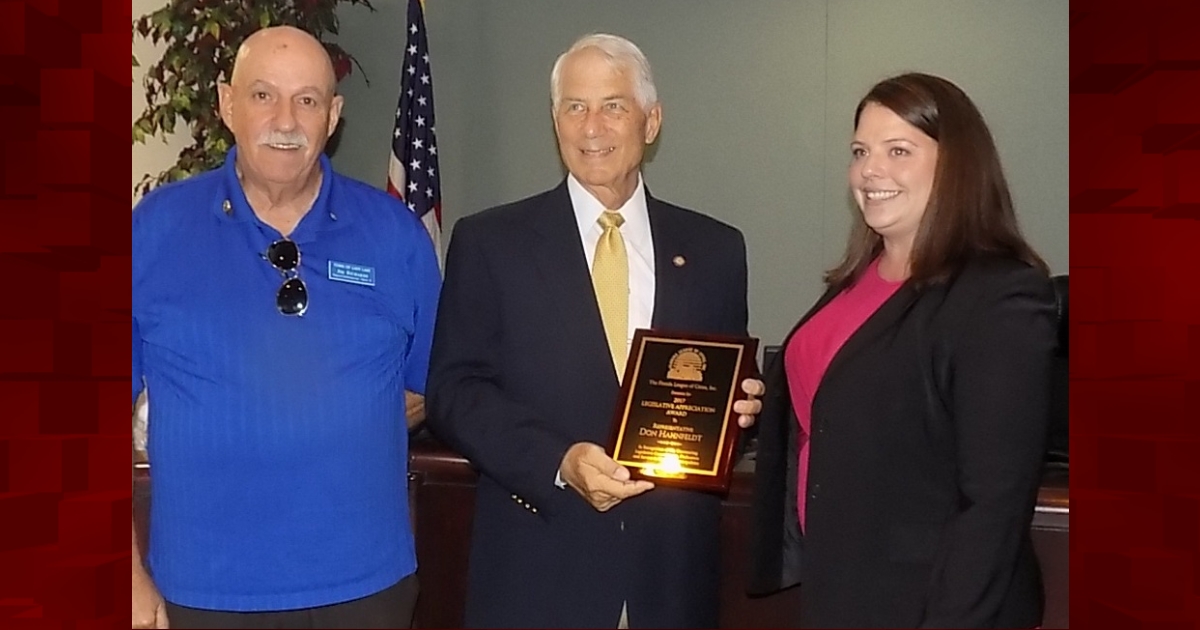 Rep. Hahnfeldt honored by Florida League of Cities - Villages-News.com